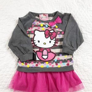 HELLO KITTY blouse & tutu, long sleeves, girl’s 4T